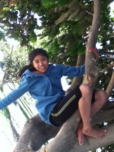 Laura is quite the little monkey.